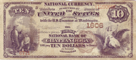 $10 1st NB Chattanooga Ch1606 1882 BB